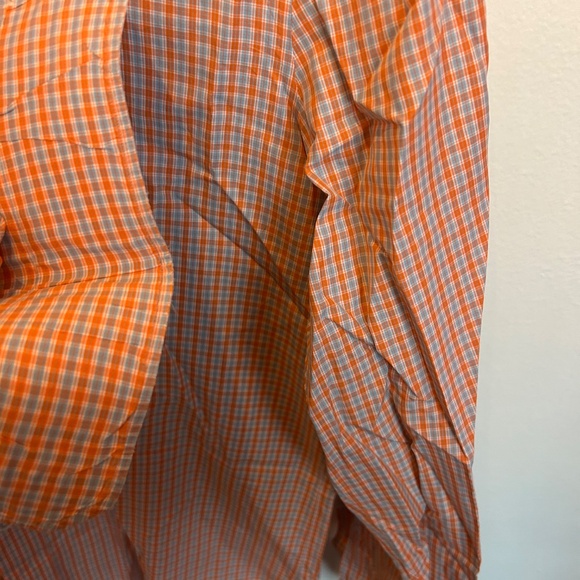 Kiton Orange Grey Spread Collar Dress Shirt 15.5 - Picture 7 of 7